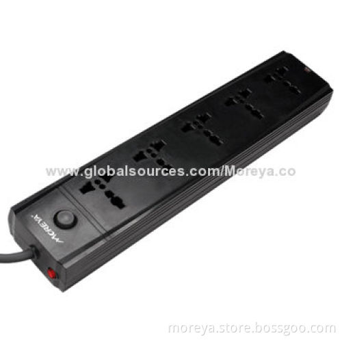 Power Strip of Universal Standard, with 5 Socket Outlets, Extension Cord, Overload Protection